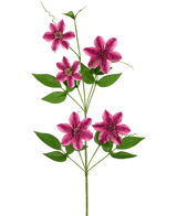 Kunstbloem Clematis dubbel 78 cm paars