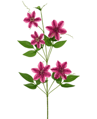 Kunstbloem Clematis dubbel 78 cm paars