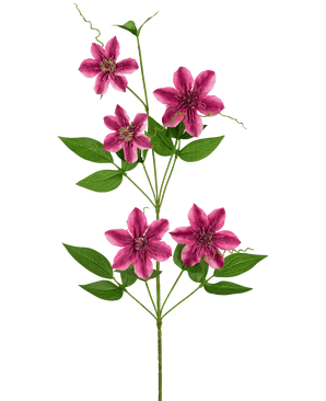 Kunstbloem Clematis dubbel 78 cm paars