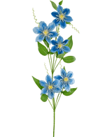 Kunstbloem Clematis dubbel 82 cm blauw