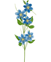 Kunstbloem Clematis dubbel 82 cm blauw