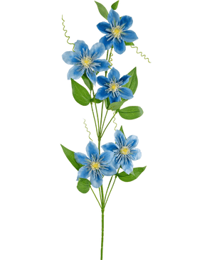 Kunstbloem Clematis dubbel 82 cm blauw