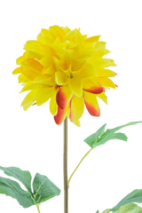 Kunstbloem Dahlia Real Touch Geel 73 cm