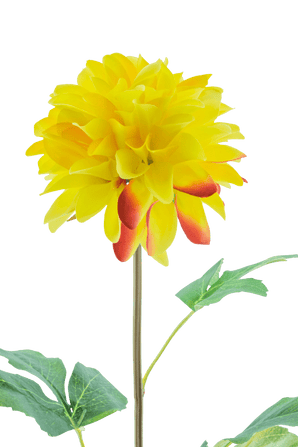 Kunstbloem Dahlia Real Touch Geel 73 cm