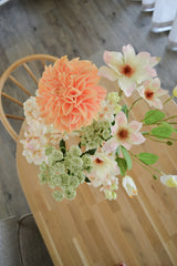 Kunstbloem Dahlia Real Touch Perzik 72 cm