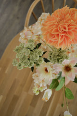 Kunstbloem Dahlia Real Touch Perzik 72 cm