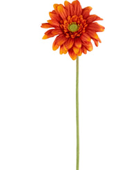 Kunstbloem Gerbera mini 47 cm zacht oranje