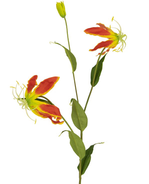 Kunstbloem Gloriosa 81 cm rood/geel