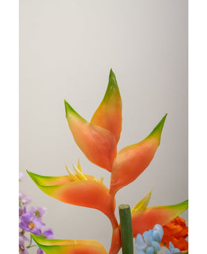 Kunstbloem Heliconia 110 cm oranje