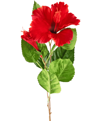 Kunstbloem Hibiscus 63 cm rood