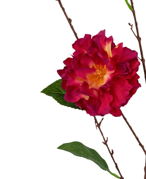 Kunstbloem Japanse Camelia 95 cm wijnrood