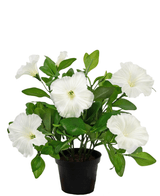 Kunstbloem Petunia plant 25 cm wit