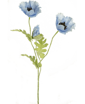 Kunstbloem Poppy 73 cm blauw