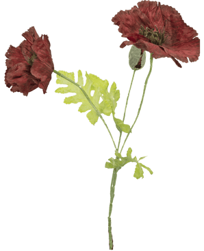 Kunstbloem Poppy 73 cm bordeaux