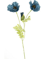 Kunstbloem Poppy 73 cm donker blauw