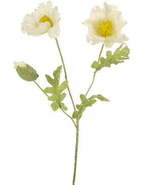 Kunstbloem Poppy 73 cm wit