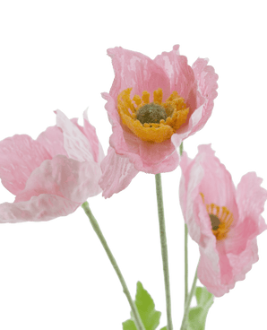 Kunstbloem Poppy Real Touch Roze 60 cm