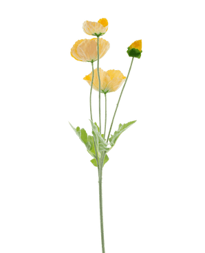 Kunstbloem Poppy Real Touch geel 60 cm
