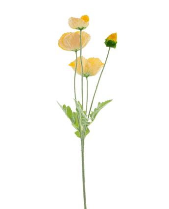 Kunstbloem Poppy Real Touch geel 60 cm