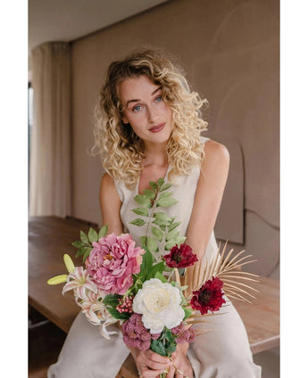 Kunstboeket Zijde Coral Blush 63 cm