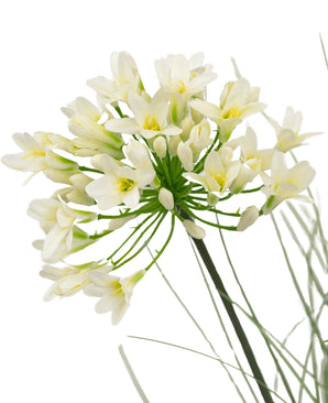 Kunstgras witte Agapanthus uiengraspot 90cm brandvertragend