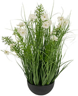Kunstgras witte Gesang Bloem uiengraspot 56cm brandvertragend