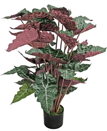 Kunstplant Alocasia 100 cm groen/rood