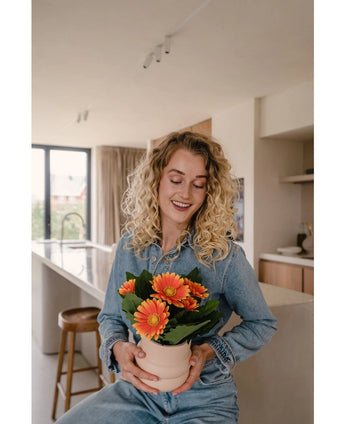 Kunstplant Gerbera 28 cm oranje