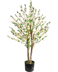 Plante artificielle Fleur de cerisier 120 cm crème