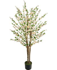 Plante artificielle Fleur de cerisier 150 cm crème