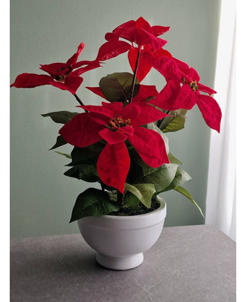 Kunstplant Kerstster 44 cm rood