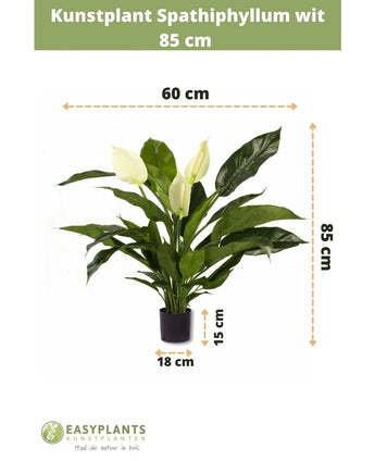 Kunstplant Spathiphyllum wit 85 cm