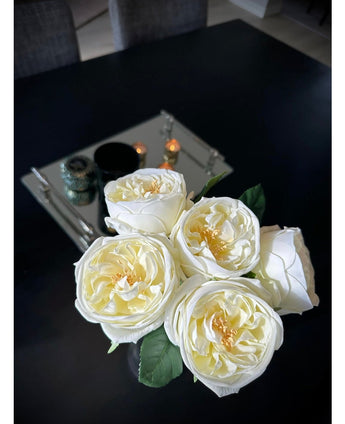 Kunstrozenboeket "Carmen" Real Touch Crème wit 36cm
