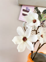 Kunsttak Magnolia kleinbloemig 89 cm wit