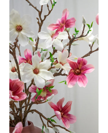 Kunsttak Magnolia kleinbloemig 89 cm wit