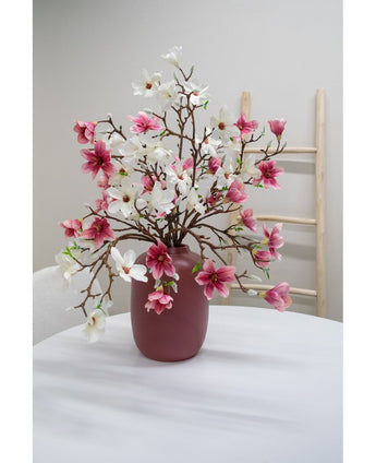 Kunsttak Magnolia kleinbloemig 89 cm wit
