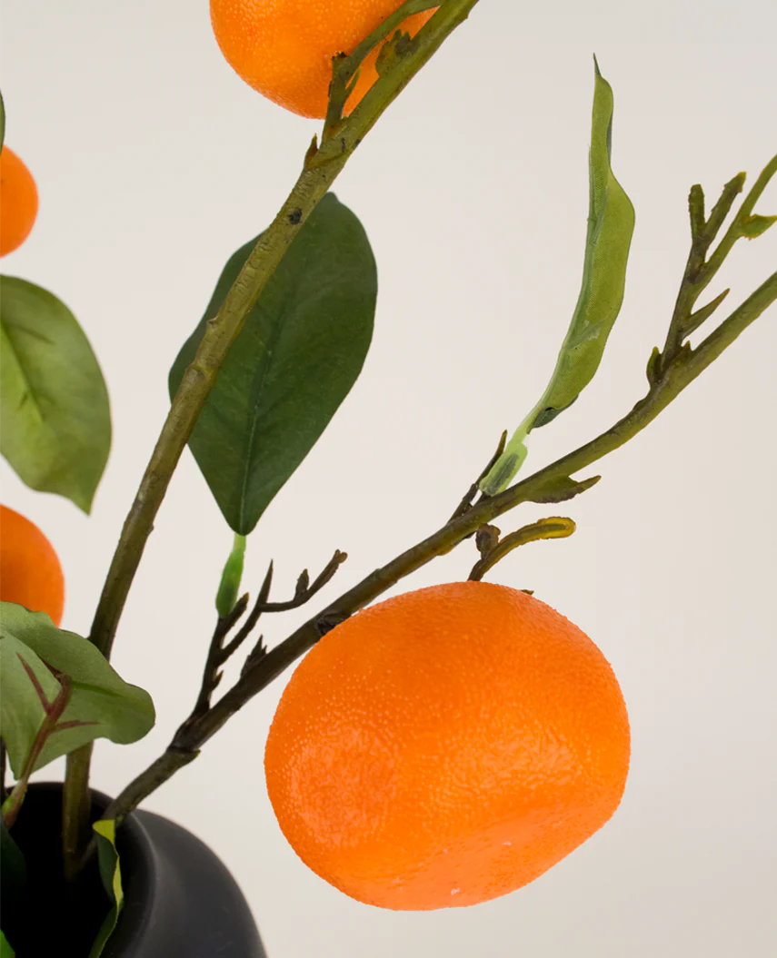 Zijden kunstbloemen boeket Mandarijn
