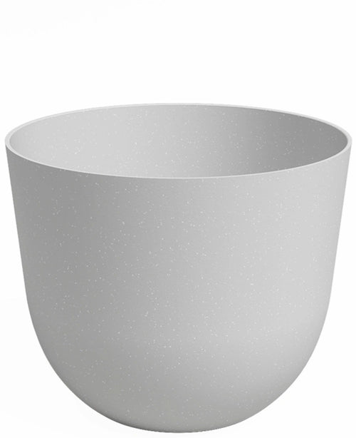 De Plantenbak Havanna Ø40cm x H33cm is een lichtgrijze, ronde plastic bloempot met een glad oppervlak en zonder zichtbare decoraties of afwateringsgaten.