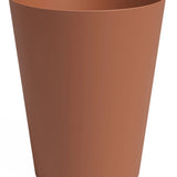 De Plantenbak Porto Ø40cm x H50cm is een bruine, cilindervormige afvalbak met gladde zijkanten en een licht uitlopende bovenkant.