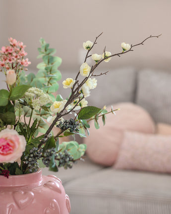 Zijden kunstbloemen boeket Blush Blossom
