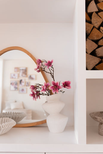 Zijden kunstbloemen boeket Magnolia roze