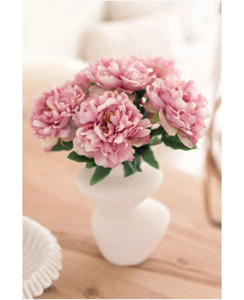 Zijden kunstbloemen boeket Peony Light Pink