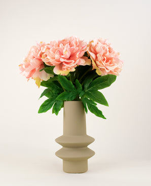 Zijden kunstbloemen boeket Peony Soft Pink