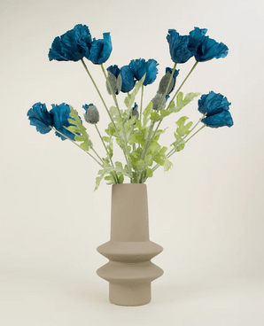 Zijden kunstbloemen boeket Poppy Blauw