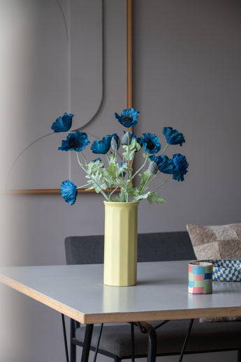 Zijden kunstbloemen boeket Poppy Blauw