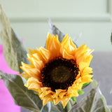 Zijden kunstbloemen boeket Zonnebloem