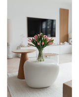 Zijden kunstboeket Tulpen in vaas Roze