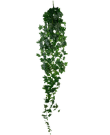 De Kunst Klimop 180 cm groen is een lange, slingerende kunstklimop met dichte groene bladeren, verticaal hangend tegen een witte achtergrond.