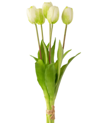 Bouquet de tulipes artificielles Real Touch Vert/blanc 40cm