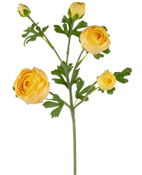Branche artificielle de renoncule x5 Real Touch jaune 62cm